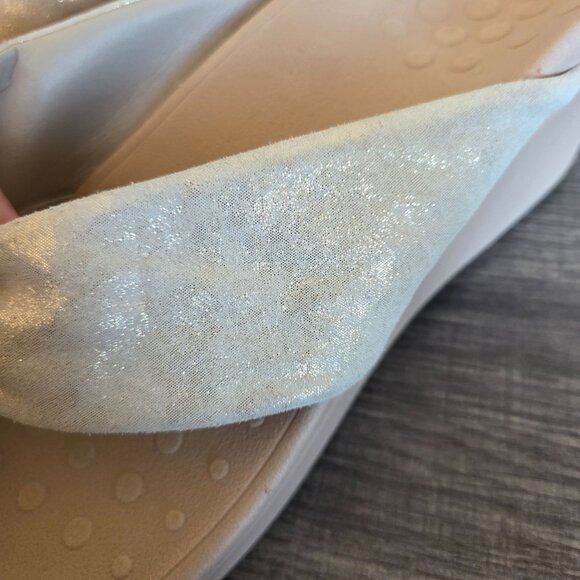 Vionic Arabella Metallic Wedge Sandals Champagne Size Womens 10 Comfort Orthotic - Picture 4 of 11